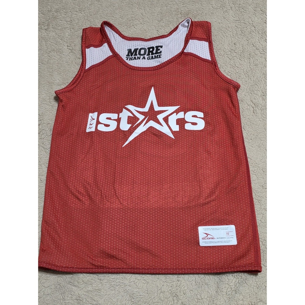 Score Reversible Basketball Jersey Youth YS Red White Stars #13 Mesh Tank Top